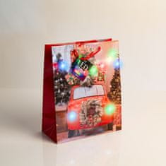 Family Božična darilna vrečka L s LED lučkami Angel 178 x 102 x 228 mm - 4 vrste / komp.