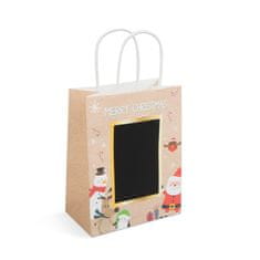 Family Božična darilna vrečka L - papir "Craft" Kreativna risalna površina - 178 x 102 x 228 mm - 2 vrsti / komp.