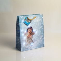 Family Božična darilna vrečka L s LED lučkami Angel 178 x 102 x 228 mm - 4 vrste / komp.