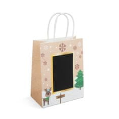 Family Božična darilna vrečka L - papir "Craft" Kreativna risalna površina - 178 x 102 x 228 mm - 2 vrsti / komp.