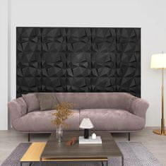 Vidaxl 3D stenski paneli 24 kosov 50x50 cm diamantno črni 6 m²