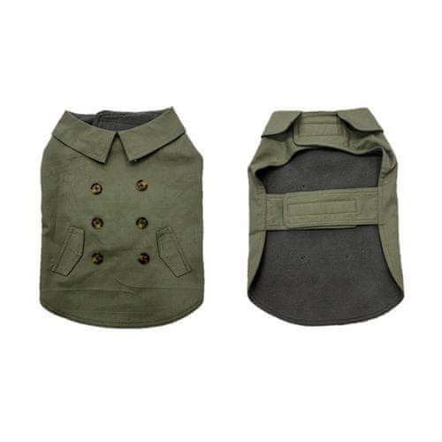Duvo+ style telovnik za pse - trenčkot S 40cm zelen