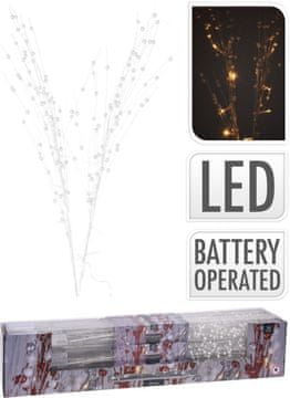 STREFA Okrasni stolp 76cm bele bleščice, 10LED tople bele barve