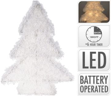 STREFA Božične lučke STROM 40cm 25LED s snegom in časovnikom bele barve