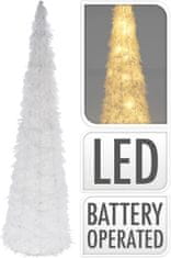 STREFA Razsvetljava PYRAMIDA 60cm z 20LED s snegom in časovnikom bela