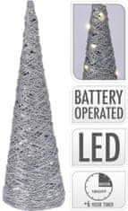 STREFA Razsvetljava PYRAMIDA 40cm z 20LED in časovnikom srebrna