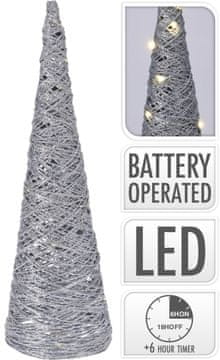 STREFA Razsvetljava PYRAMIDA 40cm z 20LED in časovnikom srebrna