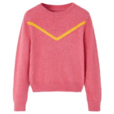 Greatstore Otroški pulover pleten starinsko roza 116