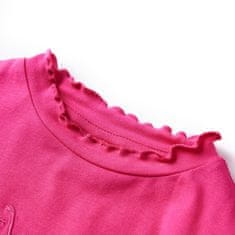 Vidaxl Otroška majica z dolgimi rokavi živo roza 116