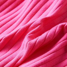 Vidaxl Otroška majica z dolgimi rokavi rebrasta pletenina živo roza 104