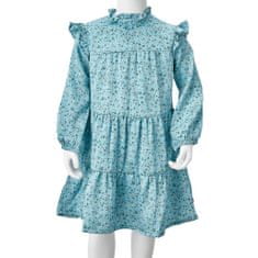 Greatstore Otroška obleka z dolgimi rokavi modra 116