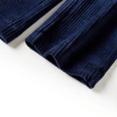 Vidaxl Otroške hlače rebrasti žamet mornarsko modra 104