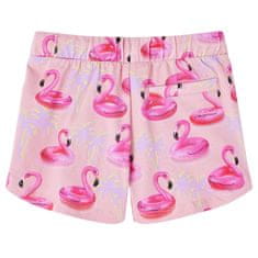 Vidaxl Otroške kratke hlače z vrvico potisk flamingo obroč svetlo roza 92