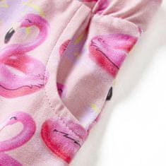 Vidaxl Otroške kratke hlače z vrvico potisk flamingo obroč svetlo roza 92