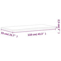 Vidaxl Mizna plošča 110x(50-55)x2,5 cm trdna bukovina