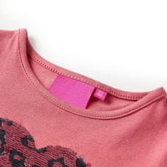 Vidaxl Otroška majica z dolgimi rokavi starinsko roza 116