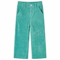 Vidaxl Otroške hlače žamet mint zelena 92