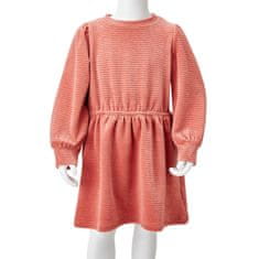 Vidaxl Otroška obleka z dolgimi rokavi srednje roza 128