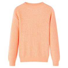 Greatstore Otroški pulover pleten živo oranžen 116
