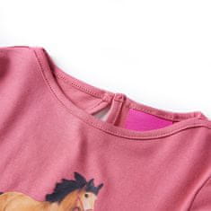 Greatstore Otroška majica z dolgimi rokavi starinsko roza 104