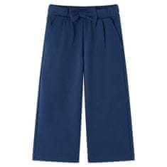 Vidaxl Otroške hlače s širokimi hlačnicami mornarsko modre 104
