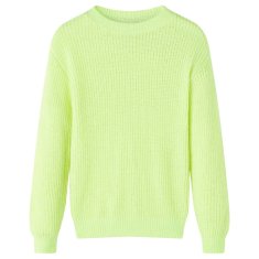 Greatstore Otroški pulover pleten neonsko rumen 104