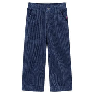 Vidaxl Otroške žametne hlače, temno modre, 104