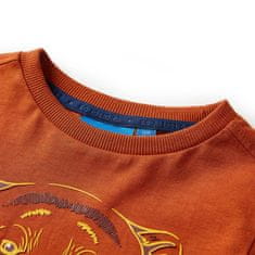 Vidaxl Otroška majica z dolgimi rokavi svetlo rjasta 104