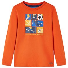 shumee Otroška majica z dolgimi rokavi oranžna 104