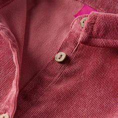 Greatstore Otroška obleka z dolgimi rokavi žamet starinsko roza 116
