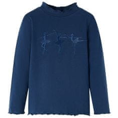 Greatstore Otroška majica z dolgimi rokavi mornarsko modra 116