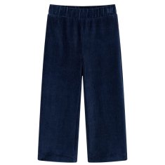 Vidaxl Otroške hlače rebrasti žamet mornarsko modra 116