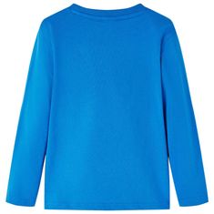 Vidaxl Otroška majica z dolgimi rokavi kobaltno modra 128