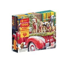 Ocean toys Sestavljanka 1000 kos, božični tovornjak s psički