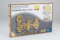 Wooden city 3D Steampunk stenska ura Puzzle 269 kosov