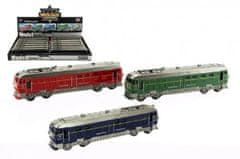 Vlak/Lokomotiva iz plastike z vztrajnikom, baterijo, z zvokom, z lučko 23 cm