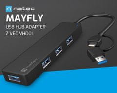 Natec Mayfly USB zvezdišče, 4x USB (USB-HUB-NAT-MAYFLY)