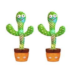 Cool Mango 2x interaktivni kaktus, pojoča in plešoča igrača z LED lučkami, ki ponavlja zvoke, zabavna igrača za otroke in malčke - Cactus
