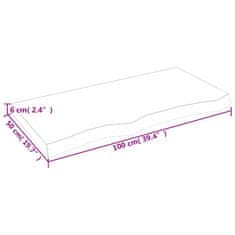 Vidaxl Kopalniški pult svetlo rjav 100x50x(2-6) cm obdelan trden les