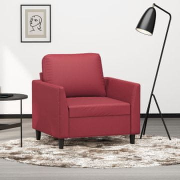 Vidaxl vidaXL Fotelj, vinsko rdeč, 60 cm, oblazinjen z umetnim usnjem
