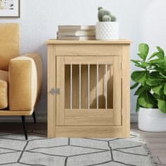 Vidaxl Boks za psa sonoma hrast 64,5x80x71 cm inženirski les