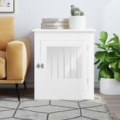 Vidaxl Boks za psa bel 64,5x80x71 cm inženirski les