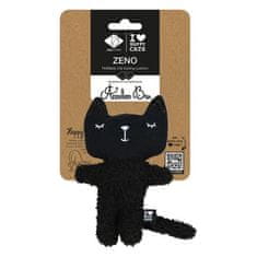 EBI D&D I LOVE HAPPY CATS Zeno- plišasta igrača za mačke, ki se lahko napolni z mačjo meto 12x4x18cm črna