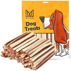 Mersjo Priboljšek, poslastica za pse - Mehki račji trakovi sendvič 500g