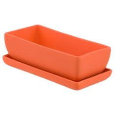 botle Keramični cvetlični lonec moderne barve Matte Orange 29 cm Pravokotni lonec za kaktuse