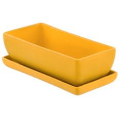 botle Keramični cvetlični lonec moderne barve Matte Yellow 29 cm Pravokotni lonec za kaktuse