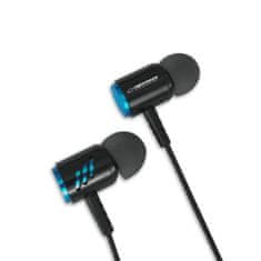 Esperanza kovinske slušalke v ušesih z mikrofonom črne in modre barve