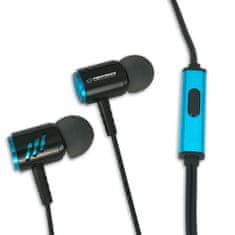 Esperanza kovinske slušalke v ušesih z mikrofonom črne in modre barve