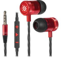 Defender slušalke za ušesa z mikrofonom za igre pollaxe rdeče-črno