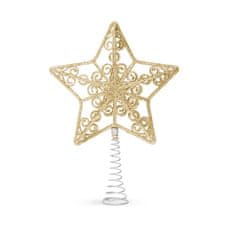 Family Špica za božično drevo - oblika zvezde - 20 x 15 cm - zlata